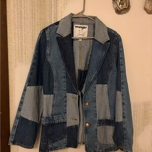 Wrangler Mixed Denim Patchwork Jacket - Blue